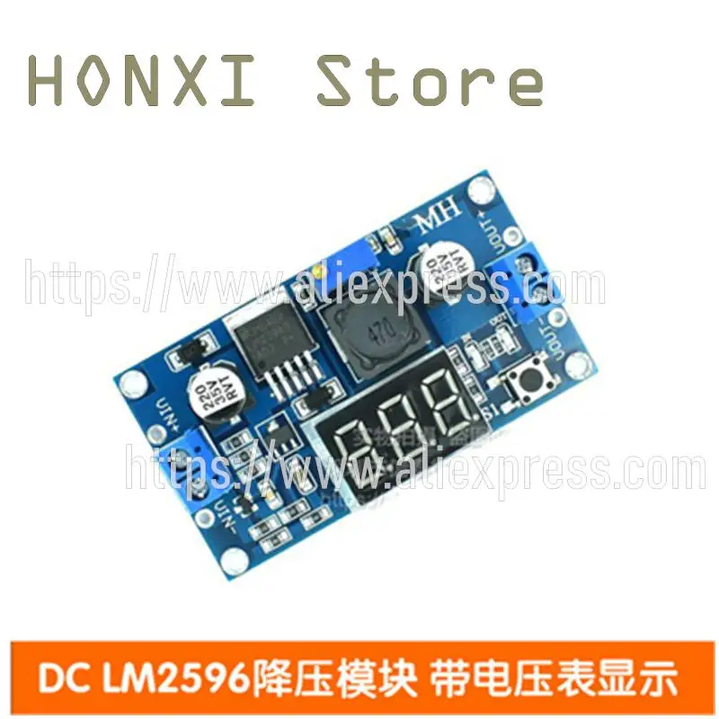 

1PCS The new DC-DC adjustable regulated power supply module LM2596 step-down module with voltmeter shows blue plate