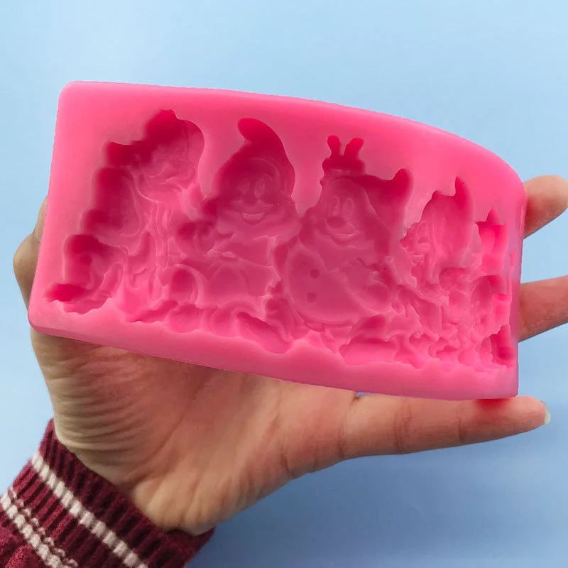 قالب سيليكون بسبعة أقزام لتزيين الكعك ، قالب راتنج الشوكولاتة ، الحلوى ، الخبز ، قطعة واحدة