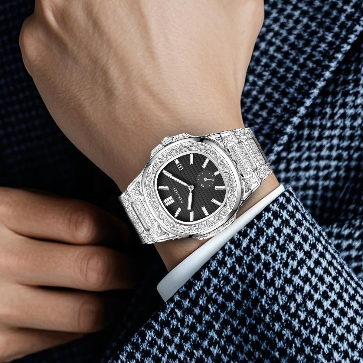 LIGE 비즈니스 고급 쿼츠 남성용 패션 스타일 탑 브랜드 스테인리스 스틸 밴드 방수 야광 남성 시계 선물 남성용