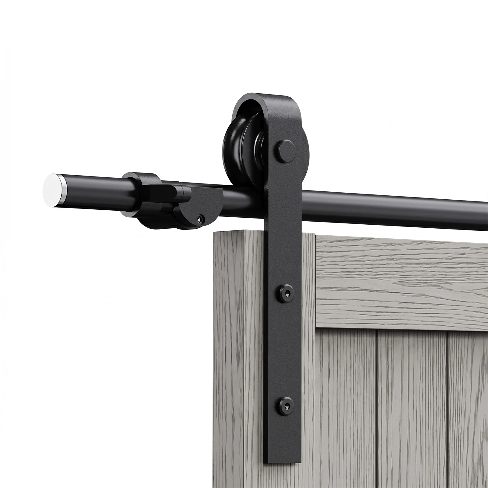 6.6FT Sliding Barn Door Hardware Kit Smoothly Quietly Sliding Barn Door Track w Floor Guide for Interior Exterior Fit 36 to 40in