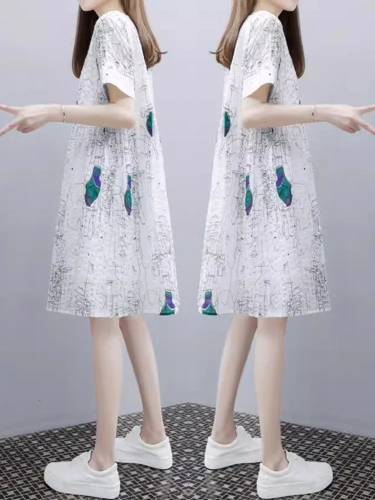 2024-summer-new-sle-a-line-dr-tee-piece-set-student-loose-slimming-super-fairy-european-goods-heart-student-a-line-dr