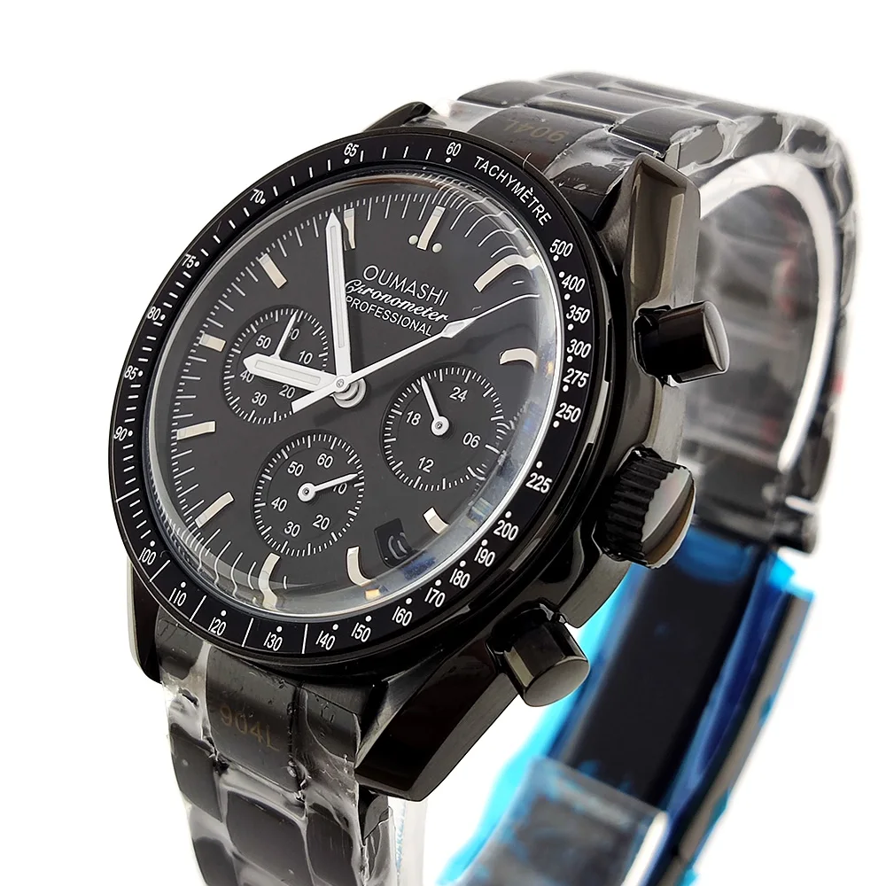 

VK63 watch 41mm sports waterproof Chronograph watch Stainless steel Sapphire glass VK63 Quartz movement Men's business watch