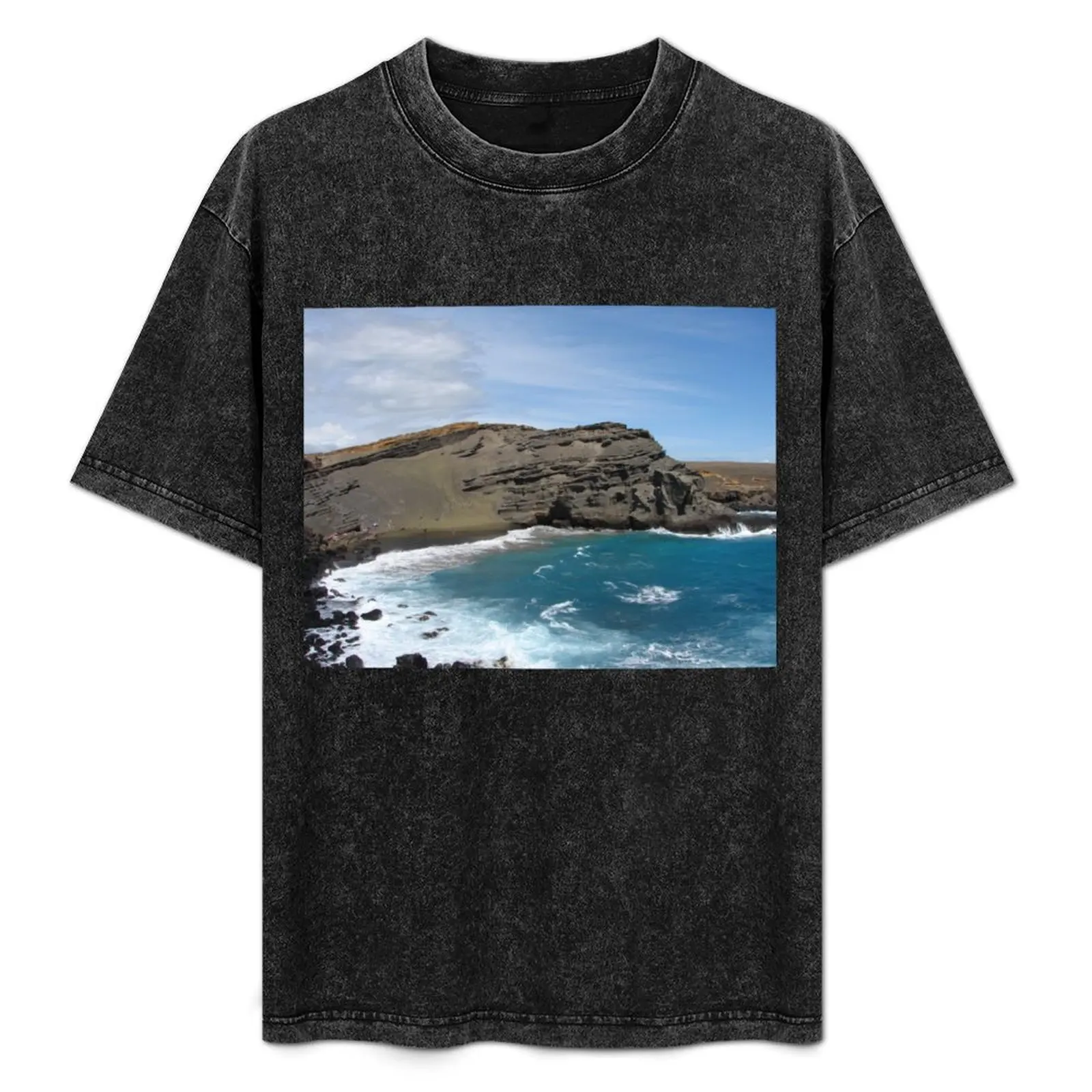 

Famous Green Sand Beach - South Point Hawaii T-Shirt Plus Size Lightweight Tee Shirt