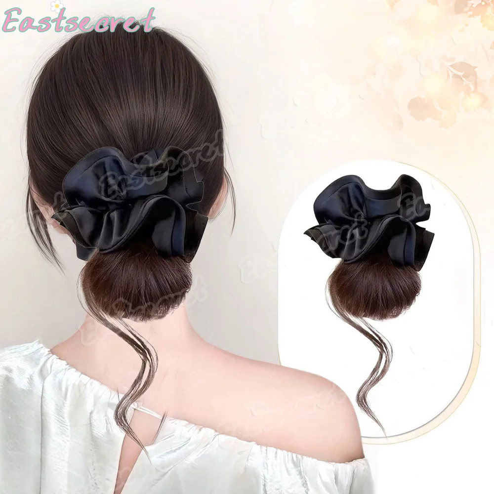EAST Dragon Beard Maruko Head Wig Gripper Female Hairband Flower Bud Head Low Maruko Head Fluffy Synthetic Hairdo Wig
