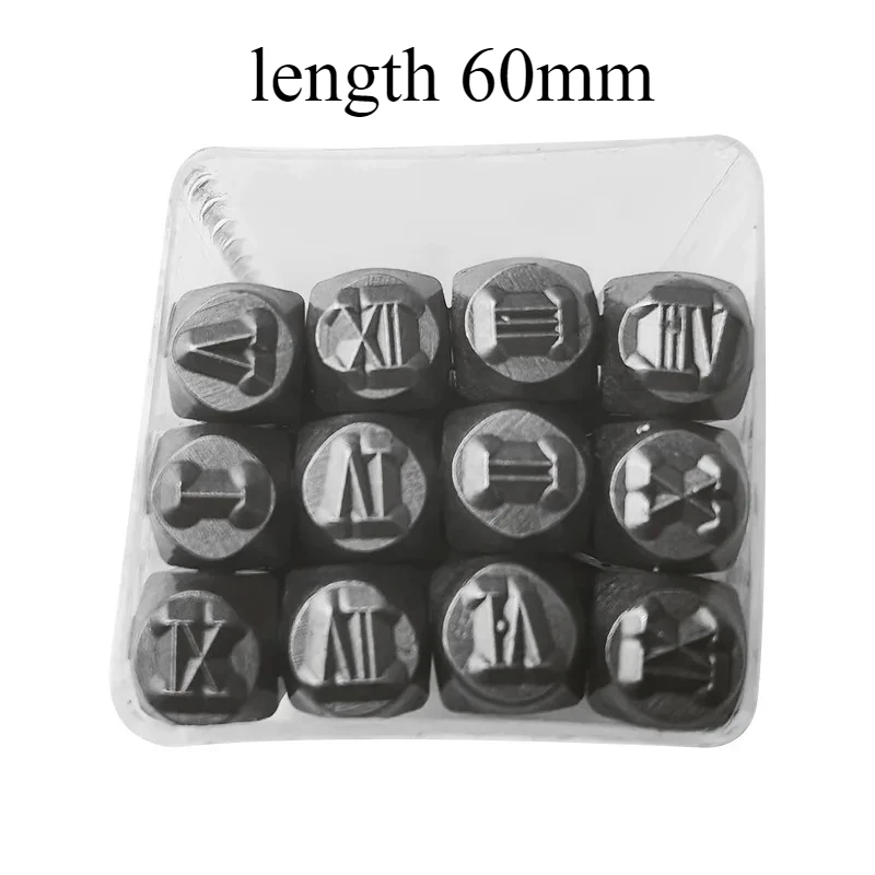 12 Pcs Roman Numerals Steel Stamps Set 3mm Brass Punch for Metal Stamping Leather Craft Date Marking Jewelry Making Tool view 6