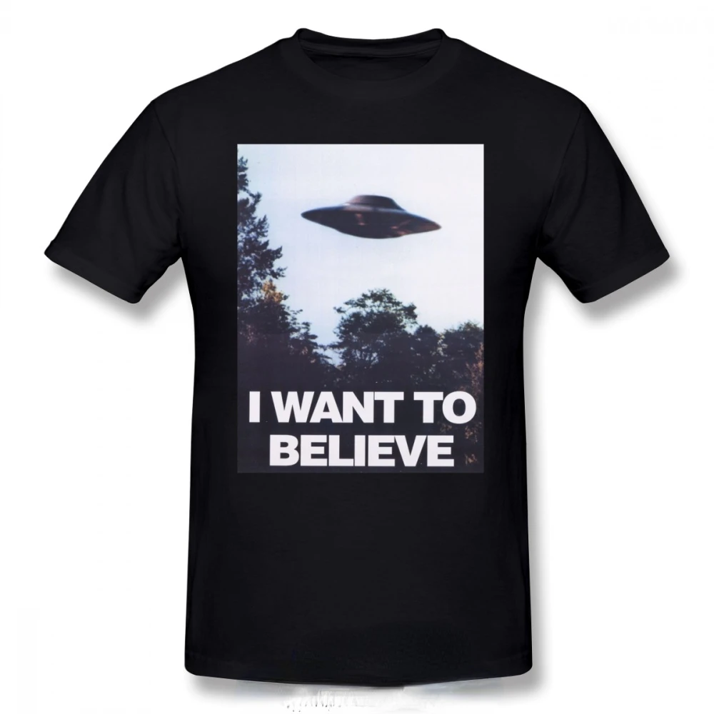 Retro TV T Shirt The X Files I Want To Believe TShirt Harajuku Gothic Streetwear Tops Unisex Casual Oversized Tee Camisetas