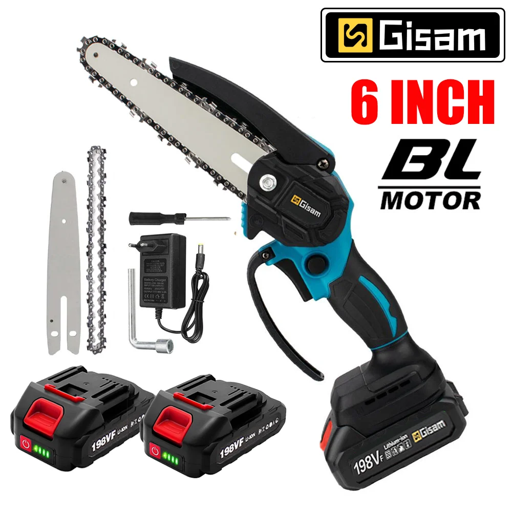 

Brushless Electric Saw 6Inch Battery Chainsaw Handheld Garden Pruning Chainsaw for Makita 18V Battery Wood Cutting Tree Power To