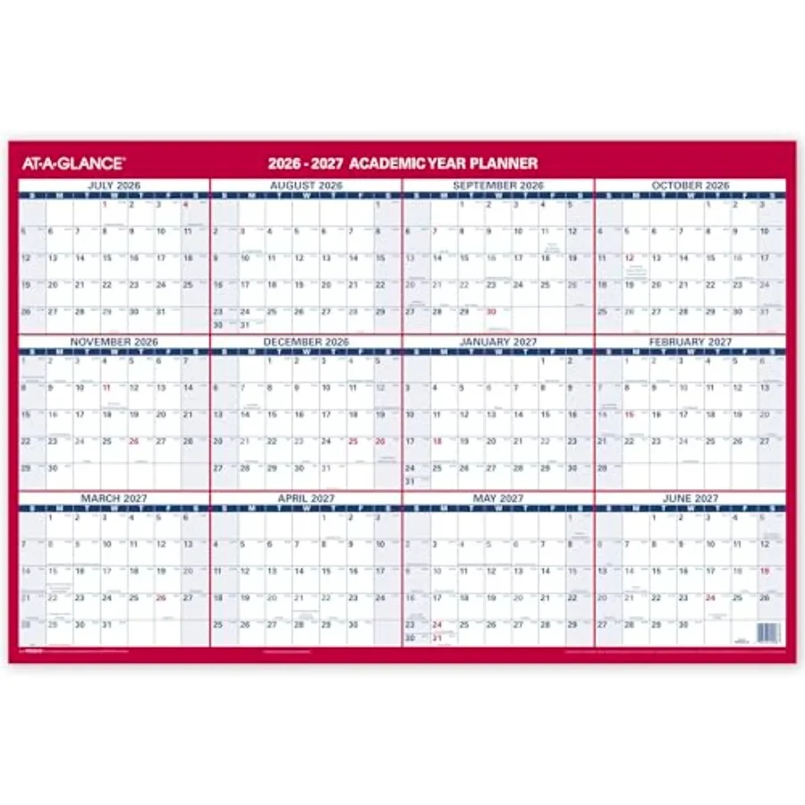 

Dry Erase Calendar Academic and Regular Year Wall Planner 12-Month Double Sided Horizontal PM200P28