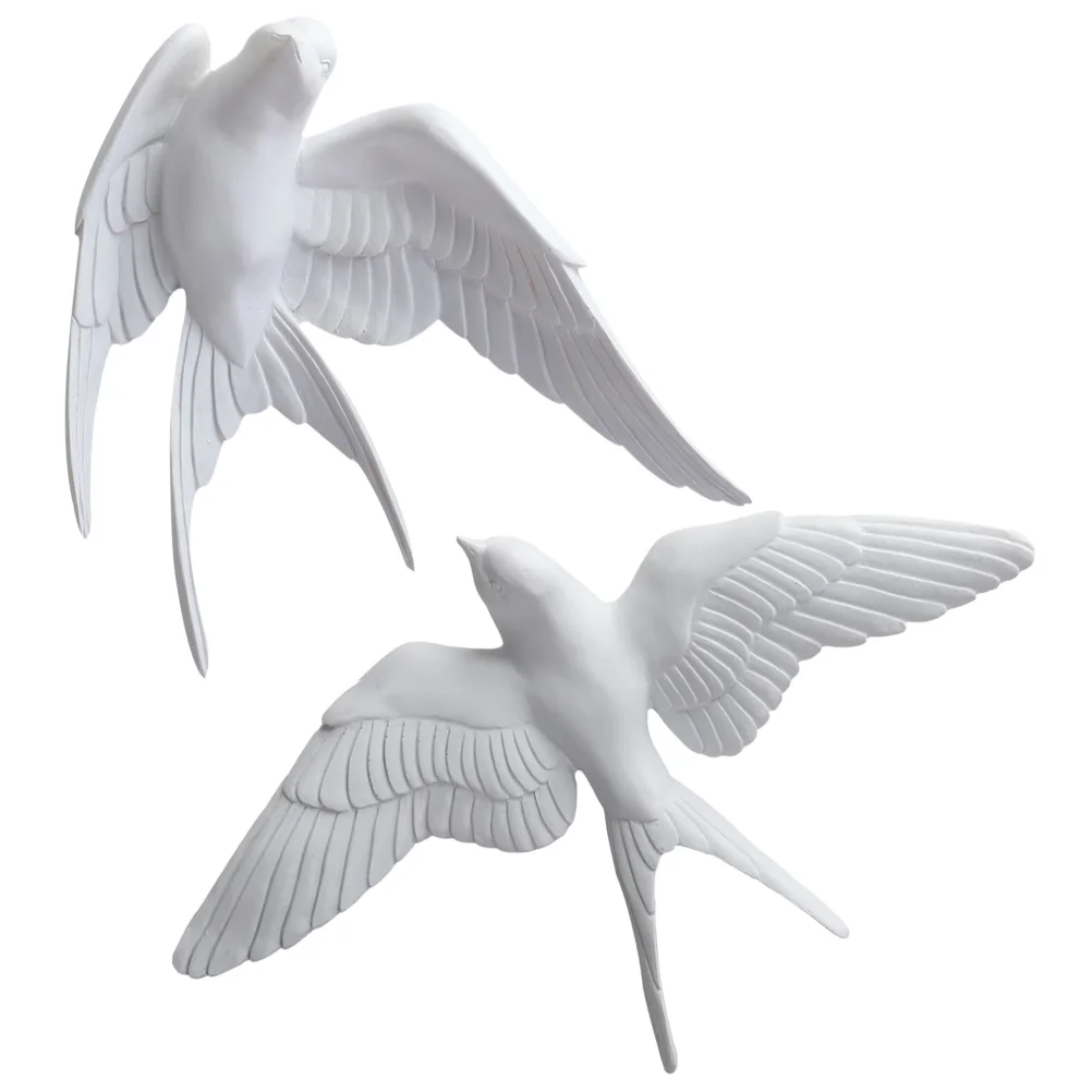 

2 Pcs Wall Decoration Pendant Swallow Bird Ornament Pigeon Teaching Mold Neat Simulation Decorative Model