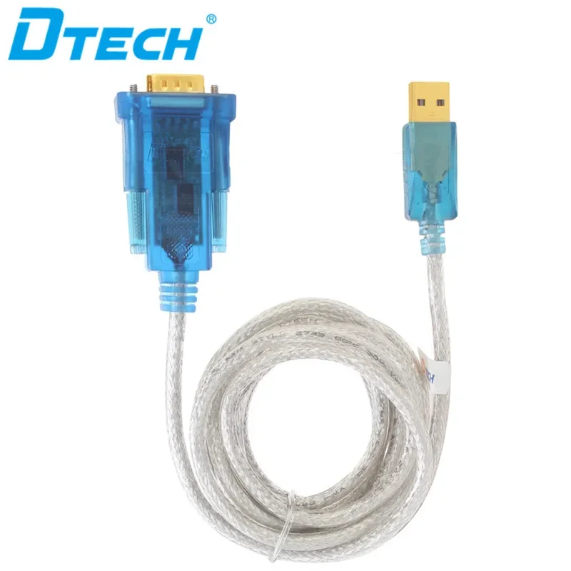 DTECH 3M Cabo Transparente DB9 Pin USB 2.0 para RS232 Conversor Serial Suporte Win7/8