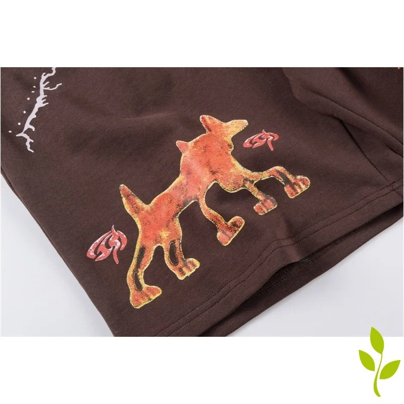 Summer Hip Hop Elastics Cactus Jack Shorts Cartoon Graphics Print Casual Loose Men Women High Quality Cotton Sweatpants