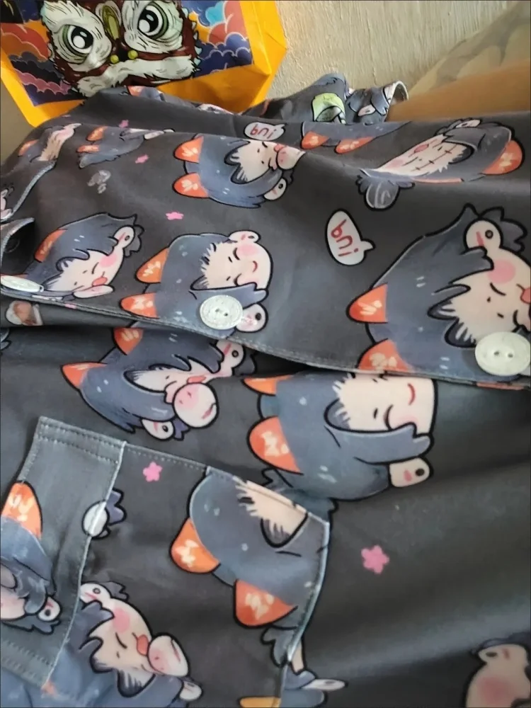 Set piyama lembut musim panas Umaki Toge Anime Jujutsu kassen Gojo Satoru Geto Suguru di Umaki Toge kain sutra es