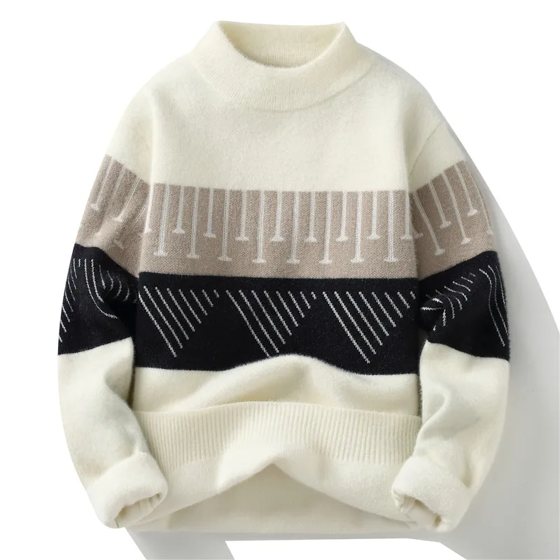 Sweater For Men Men's Clothing Streetwear Male Pullovers Spring Fashion Autumn Men's Sweat-shirt Knit Casual Hombre Warm Solid