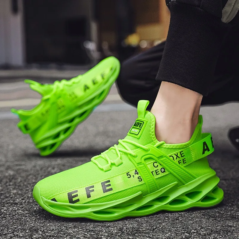 

Mens Sneakers Lightweight Comfortable Mesh Breathable Sneakers Men Green Casual Shoes Thick Sole Running Shoes for Men