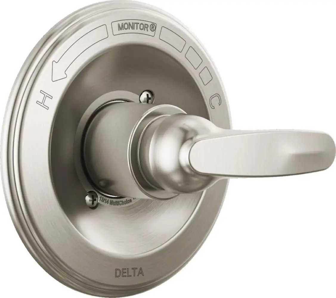 

Single-Function Shower Valve Trim Kit with Brushed Nickel Handle, Pressure-Balanced for Temperature Control