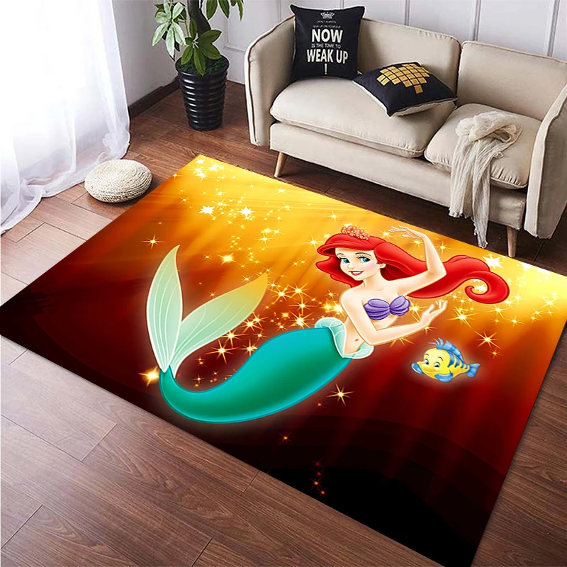 Little Mermaid Ariel Princess Carpet for children,Living room Bedroom floor mat Kitchen mat Children\'s Bedroom Mat,bedroom decor