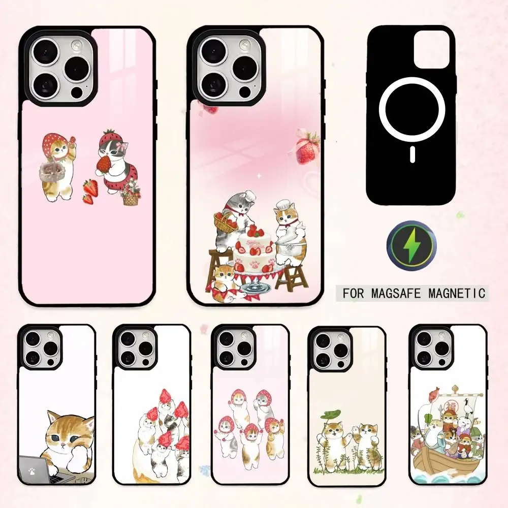 

Sweet M-Mofusands C-Cat Phone Case For iPhone17,16,15,14,13,12,11 Plus,Pro Max Magnetic For Magsafe Wireless Charging