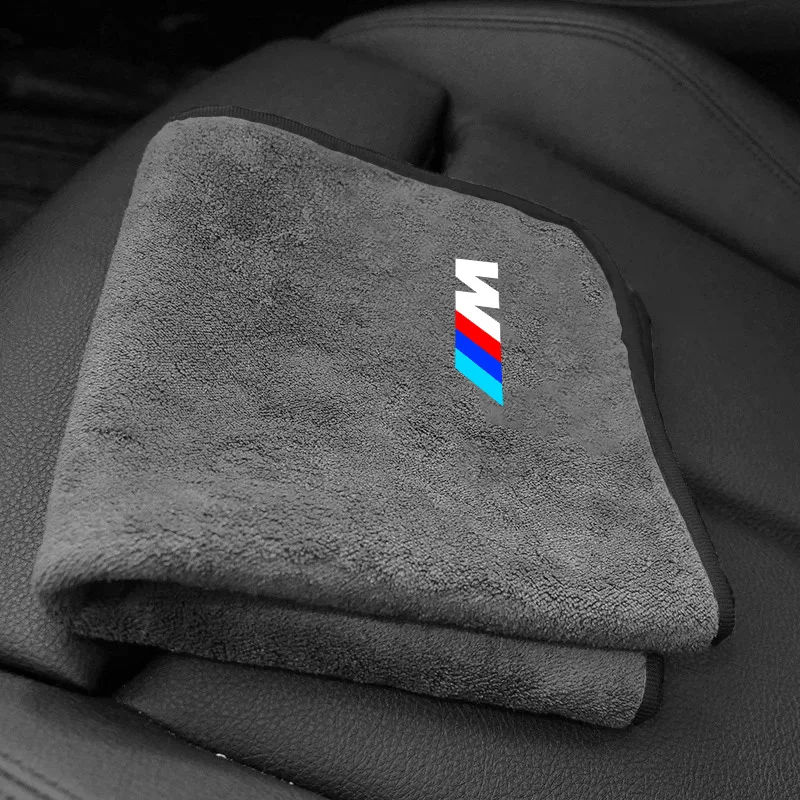 Stickers Decals Microfiber Towel Car Logo Cleaning Cloth Car Wash Accessories For BMW M Performance E46 E90 E60 F20 X1 F10 F30