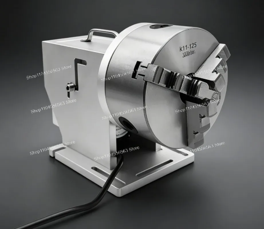 Through-Hole 3-Jaw Chuck Rotary Axis 80mm 100mm for Fiber Laser Engraving Marking Machine