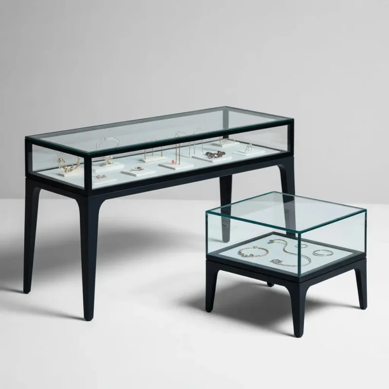 custom.Modern Design 3W 5W LED Light Glass Jewelry Display Cabinet Showcase with Aluminum Body Wine Jewelry Cabinet