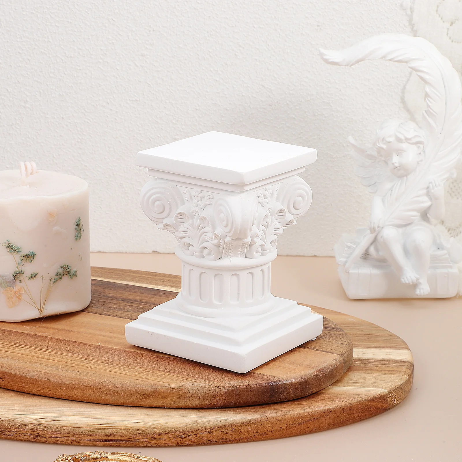 

1Pcs Roman Pillar Statue Luxury Resin Sculpture for Garden Balcony Home Decor Wedding Party Ornament Landscape Design