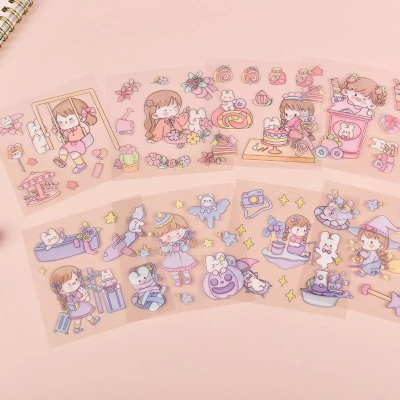 20 Stuks Stickers Kids Cartoon Huisdier Decoratieve Stickers Handbook Sticker Kawaii Stickers