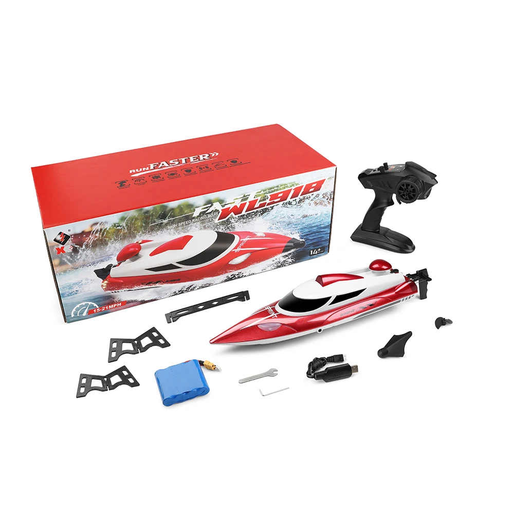 Wltoys WL918 RC Boat High Speed Racing Boat 35KM/H Full Scale LED Speedboat 200M 3000AmAh Battery 2.4Ghz Remote Control Ship