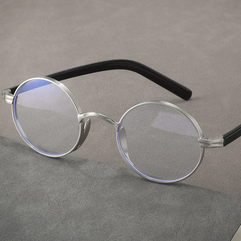 Japan Brand Design KMN101 Men Women Photochromic Pure Titanium Round Frame Handmade Glasses Eyeglasses for Men's