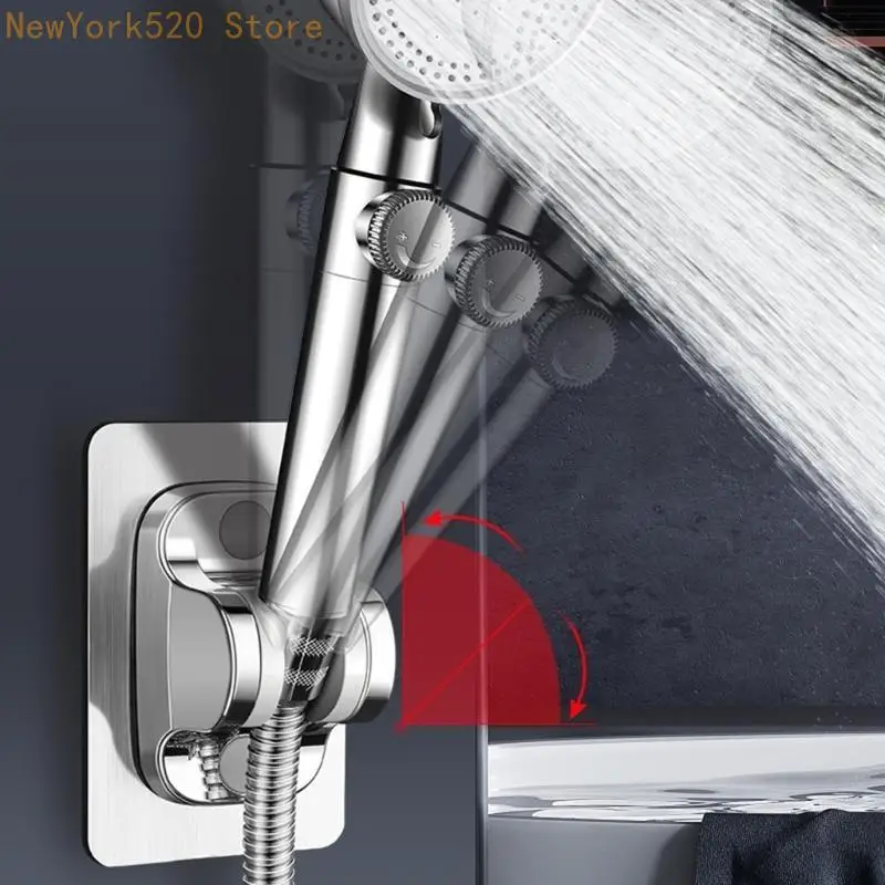 Versatile Shower Head Holder Adjustable Angles Strong Pastes Hand Shower Bracket No Drilling Required for Household N84C