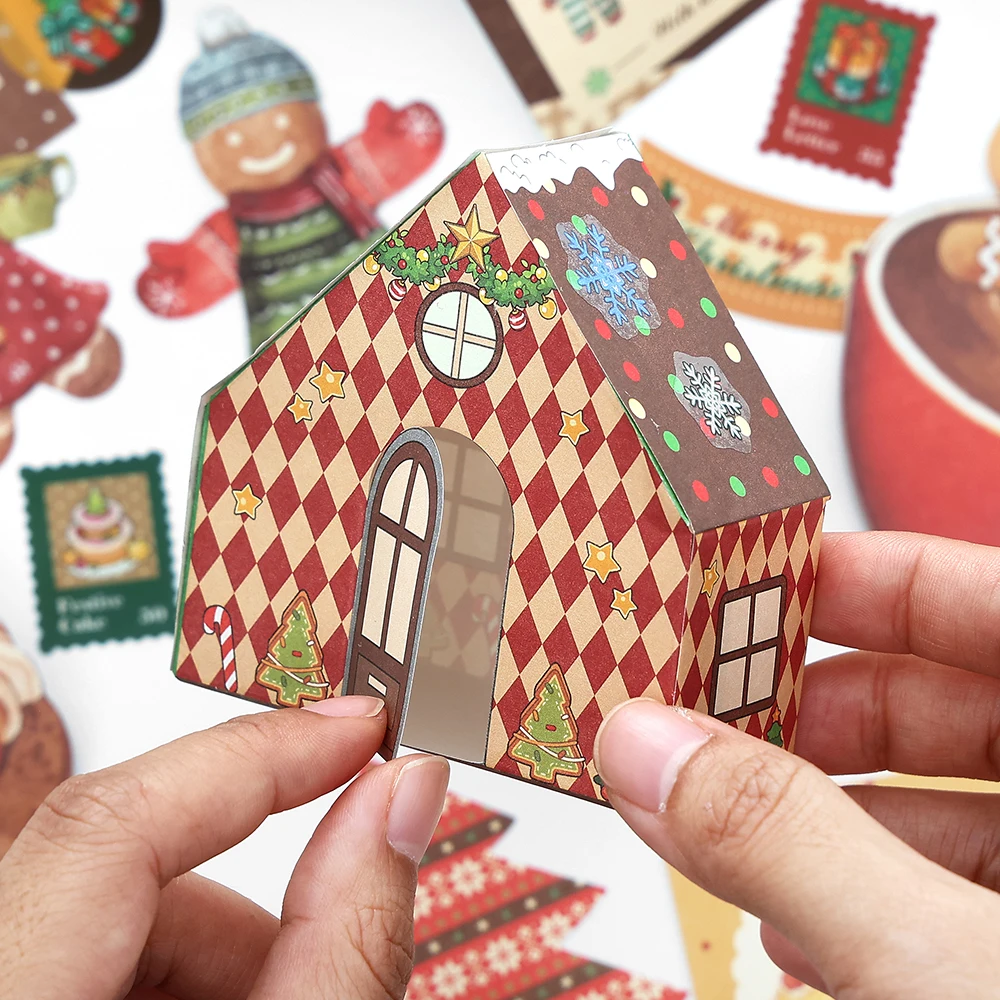 40 ورقة/2 حزم سلسلة السوق الطازجة عيد الميلاد ملصقات صناعة يدوية لمجلة سكرابوكينغ مخطط الديكور ، لوازم كتيب