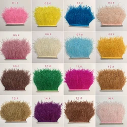 1Meters Ostrich Feathers Trim Width 10-15cm Black Feathers for Crafts Ostrich Feather Fringe Trim Ribbon Plumas Plume Decoration