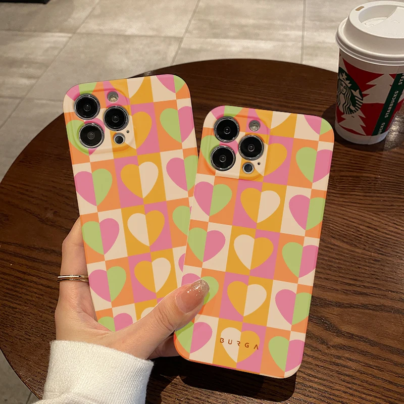 Чехол для телефона BURGA Fashion Love Heart для VIVO X50 X60 X70 X80 X90 Pro Y02 Y15S Y17 Y19 Y20 Y21 Y35 Y50 Y76S Y75 5G Hard PC Cover