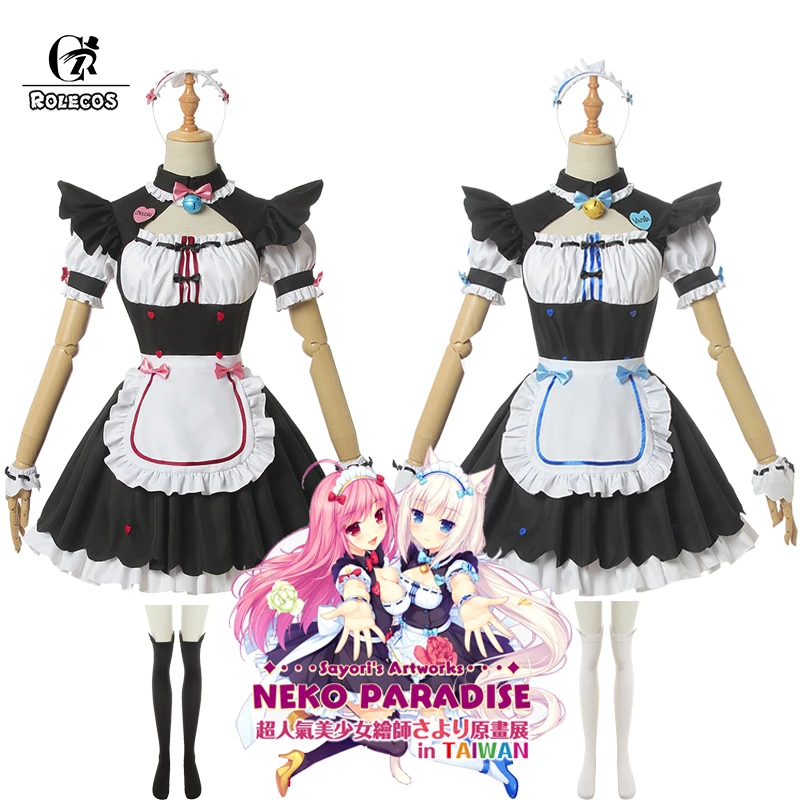 ROLECOS Game Nekopara Cosplay Chocola Vanilla Maid Dress Costume Cosplay Costume Cosplay Women Cat Neko Girl NEKOPARA