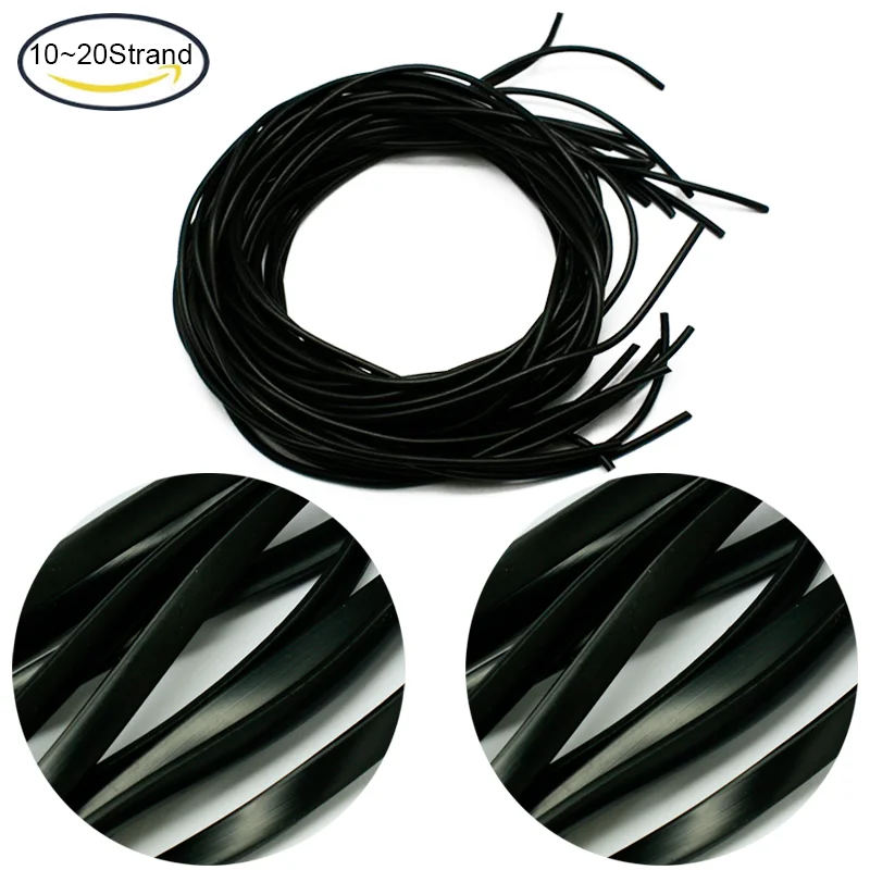 10 strand Synthetic Rubber Beading Cord Flat Solid Black Wire For Jewelry Making Finding,1m/strand