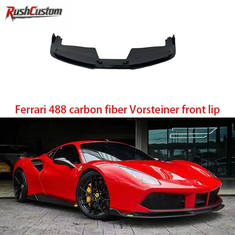 

Vorstein Style Wet Carbon Fiber Front Lip Diffuser Spoiler for Ferrari 488 GTB High Quality Bodykit Auto Parts New Condition