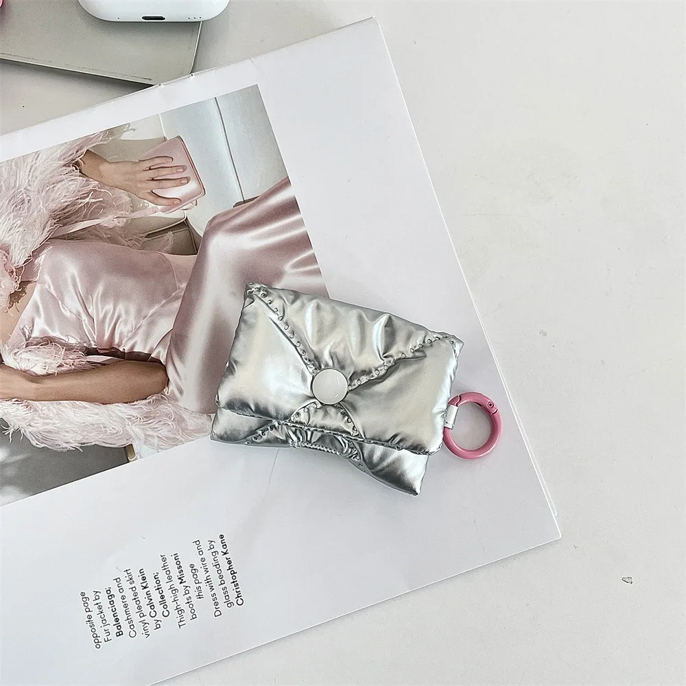 Pendant Balletcore Heart Earphone Bag Soft PU Leather Bow Headphone Storage Bag Pink Silver Bluetooth Headset Earphone Case Kids