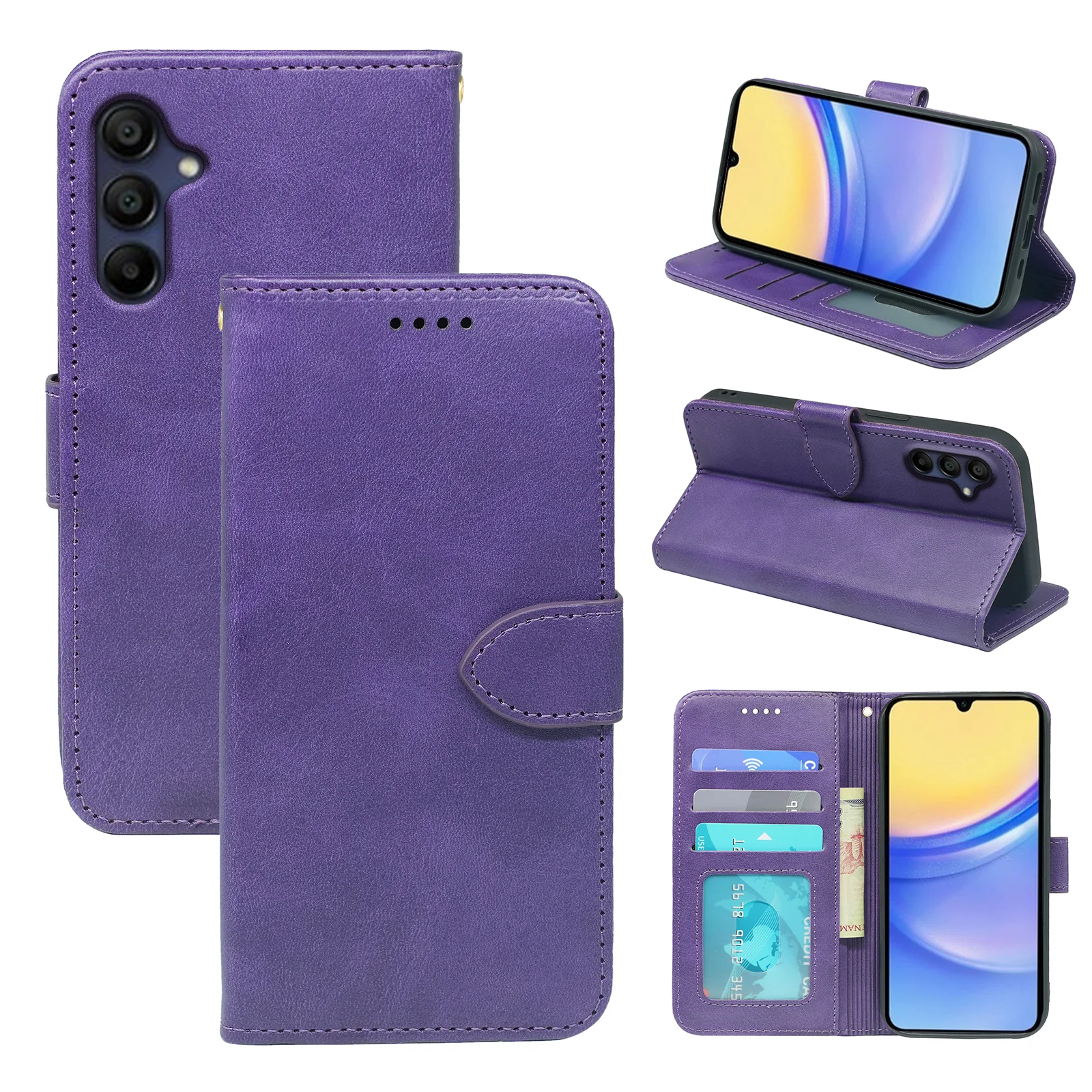 

Filp case for Samsung Galaxy S24 FE S24 Ultra S24 Plus Magnetic Card Holder Wallet Mobile Phone Shockproof Cover for S24