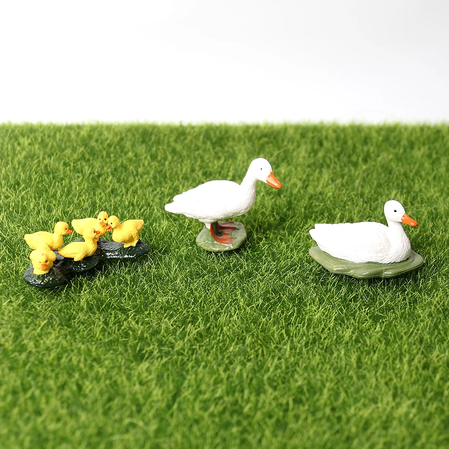 Realistic Plastic Farm Animals Figurines Goose Duck Hen Chicken Chick Poultry Animal Models Playset 3pcs for Kids and Toddlers