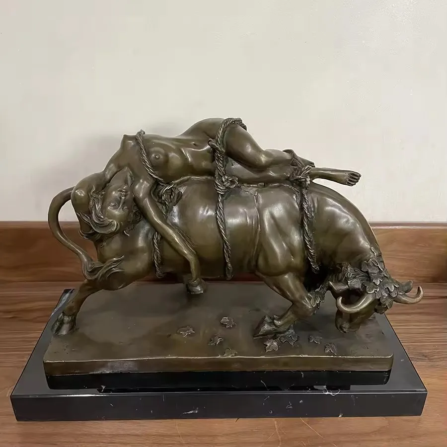 

Bronze Europa and the Bull Statue by French Sculptor Marcel Debut Famous Greek Mythology Sculpture Large Size Home Decor