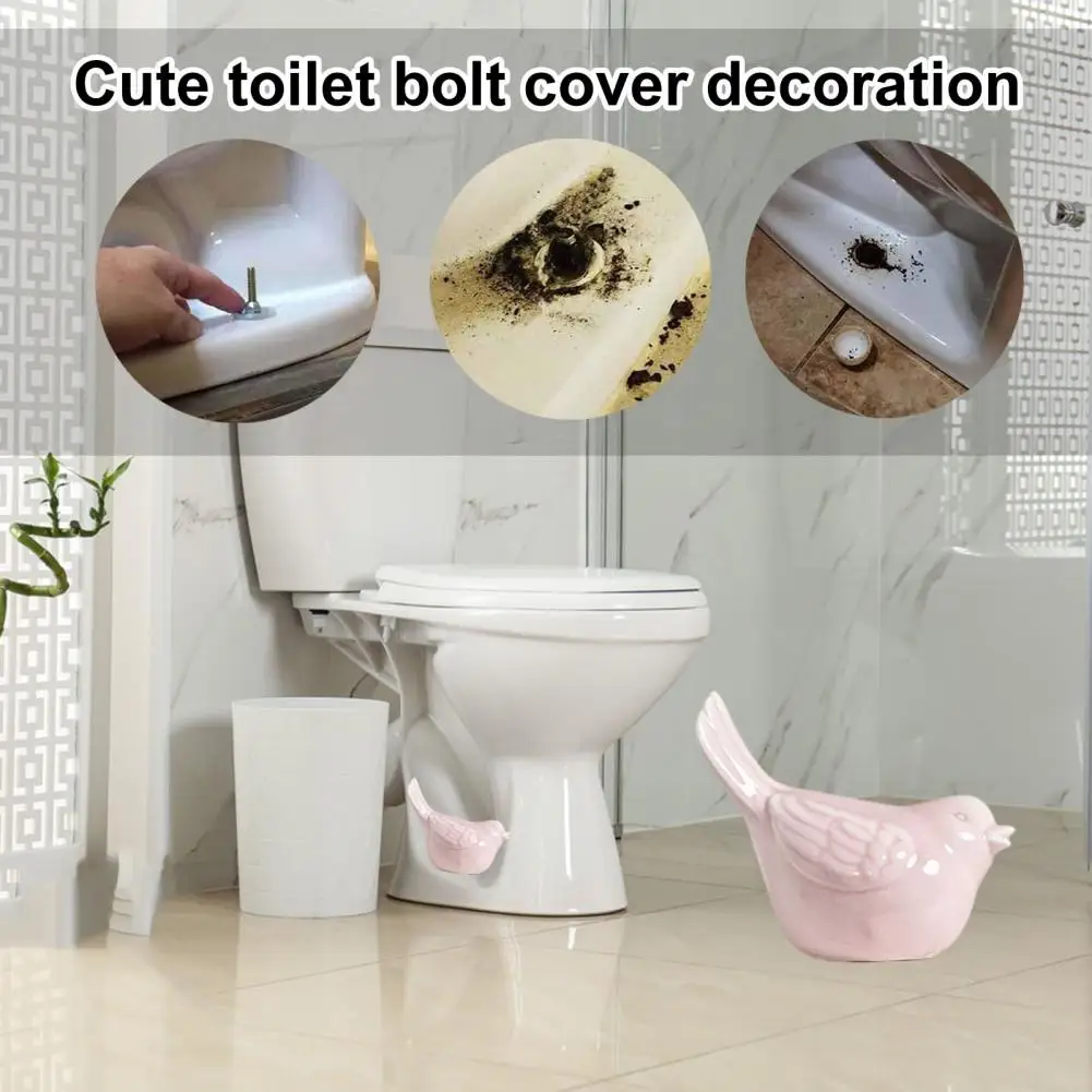 Handcrafted Ceramic Bolt Cover High-quality Toilet Decor Elegant Bird Ceramic Toilet Bolt Cover for Bathroom Decor for Home