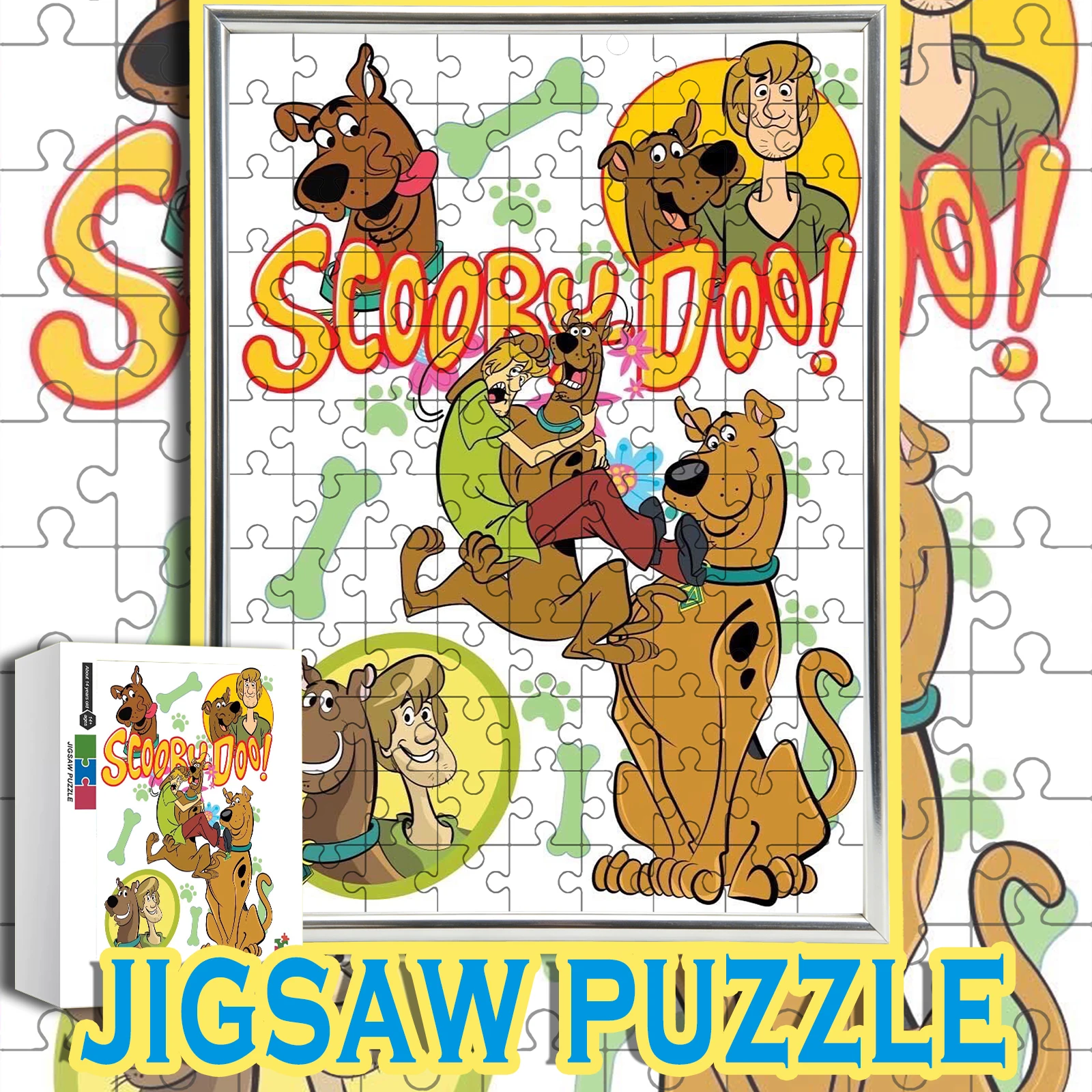 Rompecabezas de Madera de Scooby-Doo, Diseño Clásico Retro, 108/200/300/500/1000 Piezas, Caja de Color
