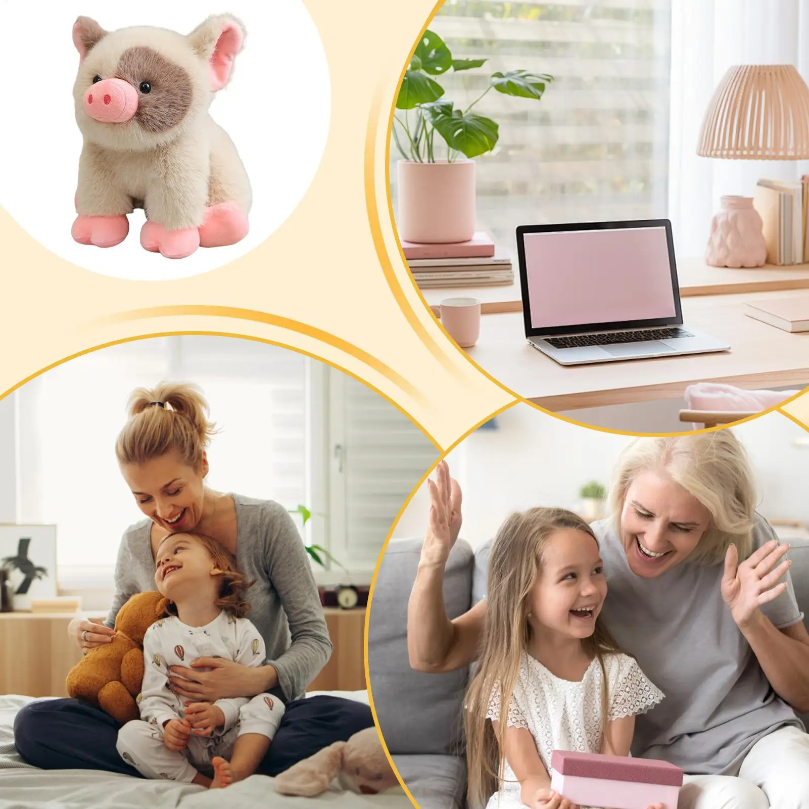 새로운 동물 시리즈 돼지 플러시 장난감 애니메이션 봉제 인형 귀여운 방 장식 사랑스러운 돼지 선물 어린이 생일 선물