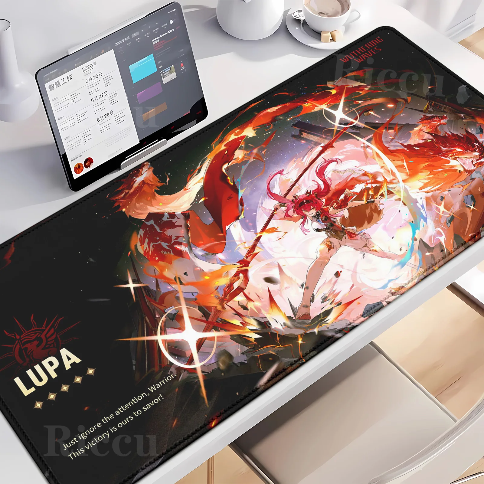HD Wuthering Waves Lupa Mouse pad Large cartoon game player keyboard pad office study desk mat E-Sports carpet PC peripherals