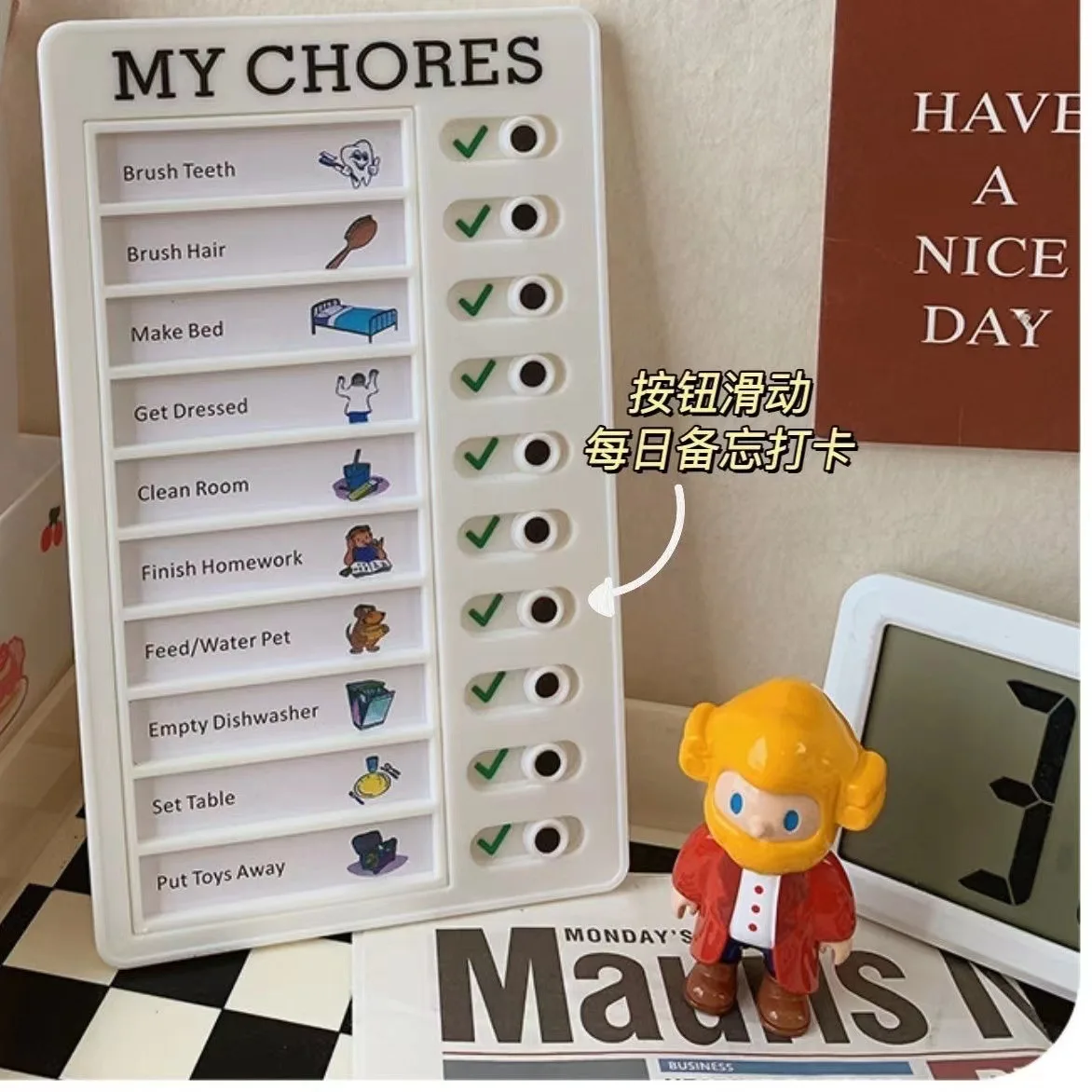 Ins Self Discipline Check List Weekly Daily Planner To Do List Message Board Kawaii Stationery Kids Gifts Office School Supplies