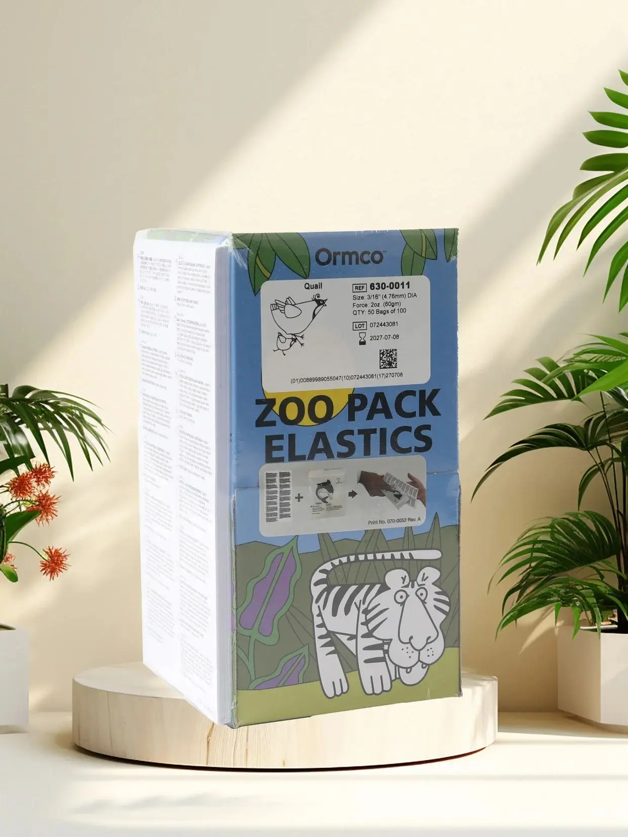 1 Doos Ormco Zoo Pack Elastieken Tandheelkundige Orthodontische Zoo Pack Elastiek Elastiekjes Hoge Kwaliteit Latex Bretels Kracht - afbeelding 2