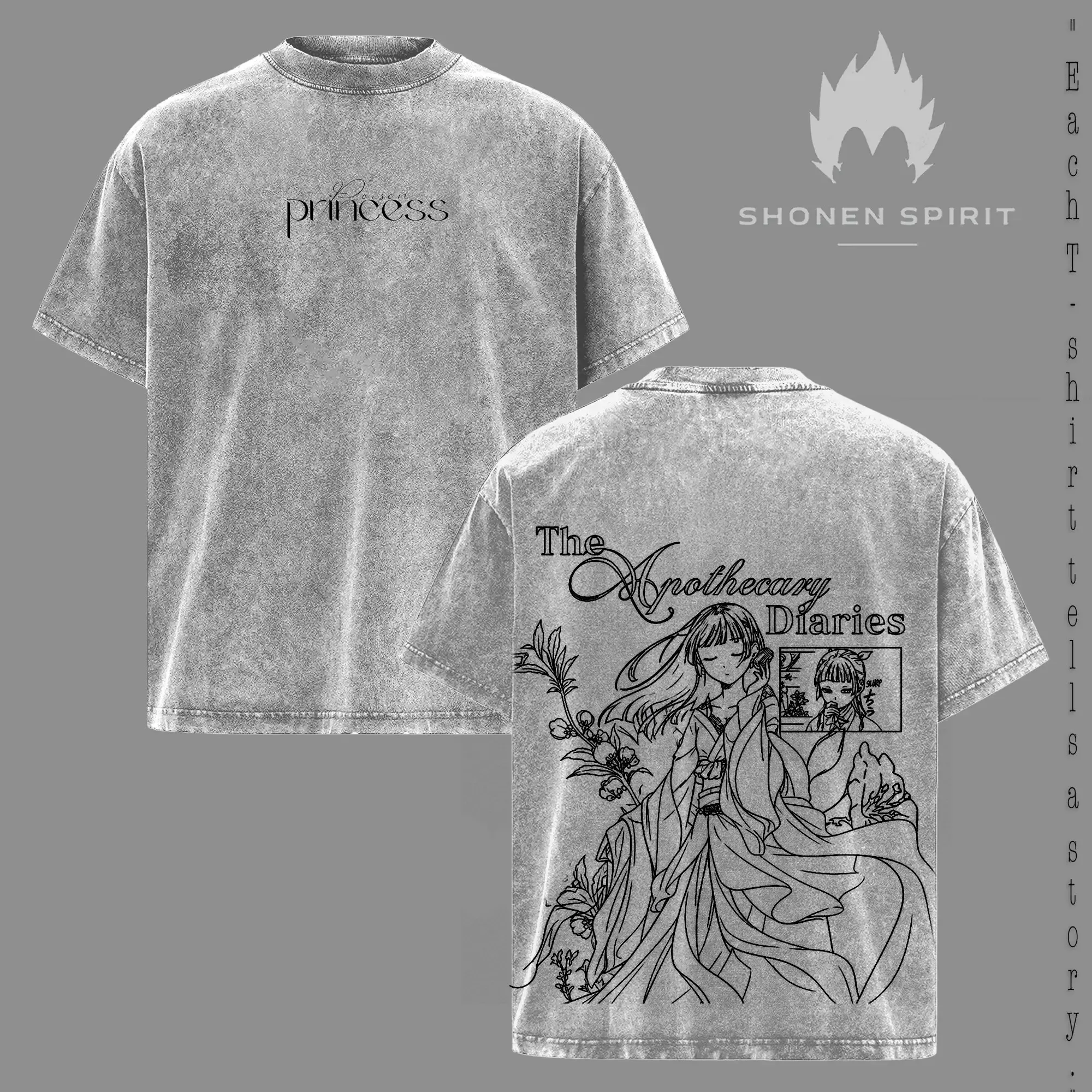 Hot Anime The Apothecary Diaries T Shirt Maomao Vintage Y2k Washed Tees Tops Men Clothing Summer Short Sleeve Cotton T-shirt