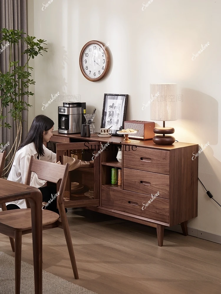 North American black walnut storage cabinet restaurant multi-functional layered integrated wine cabinet  FT