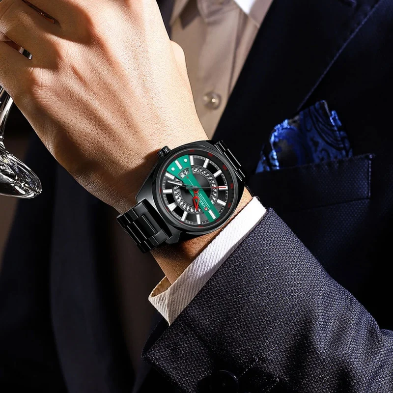 CURREN 8403 الموضة الكلاسيكية ساعة كوارتز رجالية مقاوم للماء التقويم الصلب حزام ساعة الأعمال كول ساعة يد رجالي reloj hombre