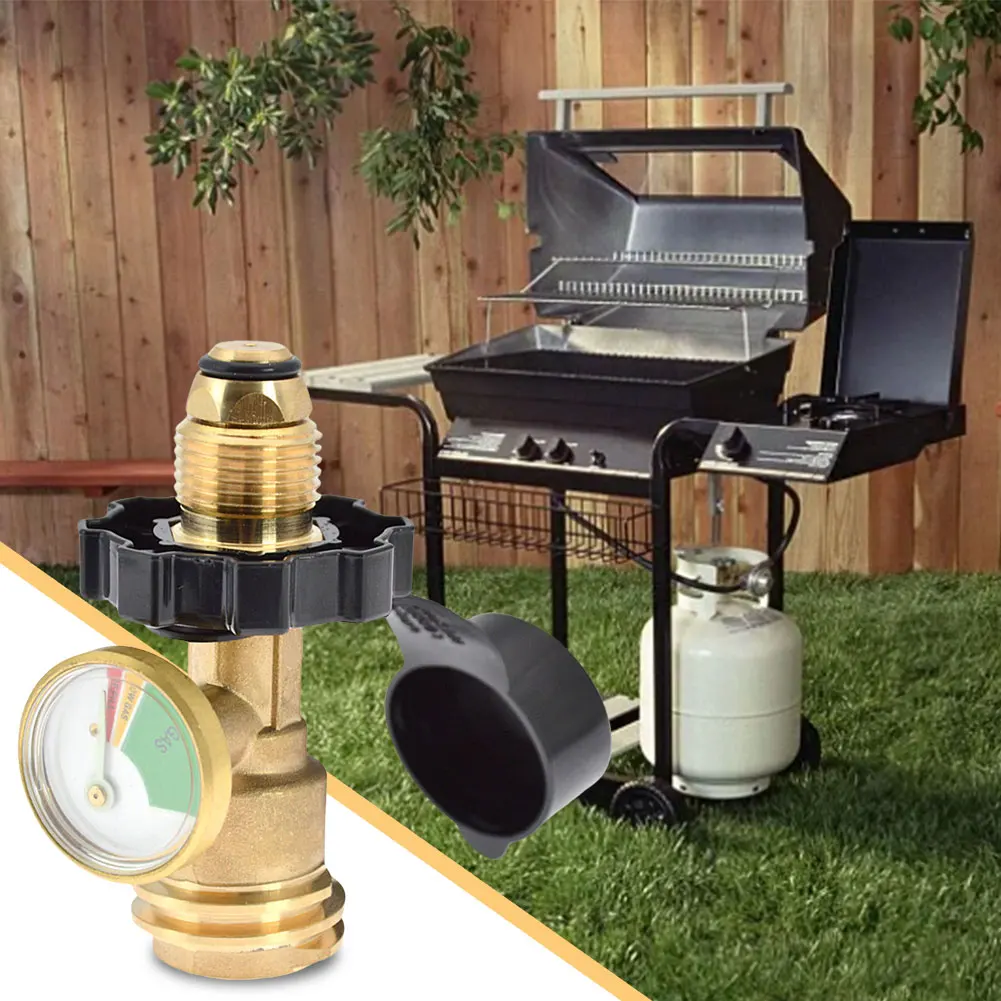 

Propane Tank Gas Gauge Leak Detector Converts POL LP Tank Service Valve To QCC1/Type 1 for Propane Cylinder BBQ Gas Grill Heater