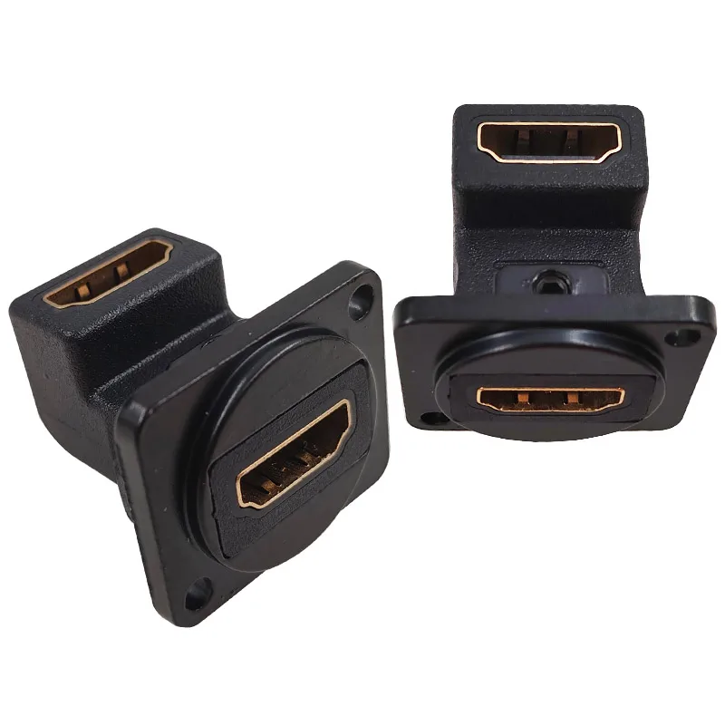 HDMI Female to Female 4K Adapter, High-Definition Video, D-Type Socket, Interface Conversion Docking Head, 2Pcs